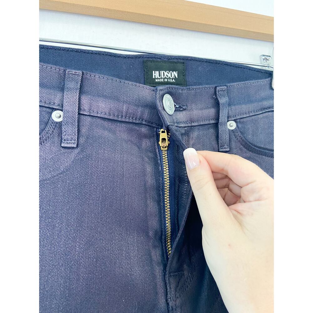Hudson Nico Mid-Rise Super Skinny Jeans in GOLO Metallic Purple Haze size 31 - Picture 4 of 9